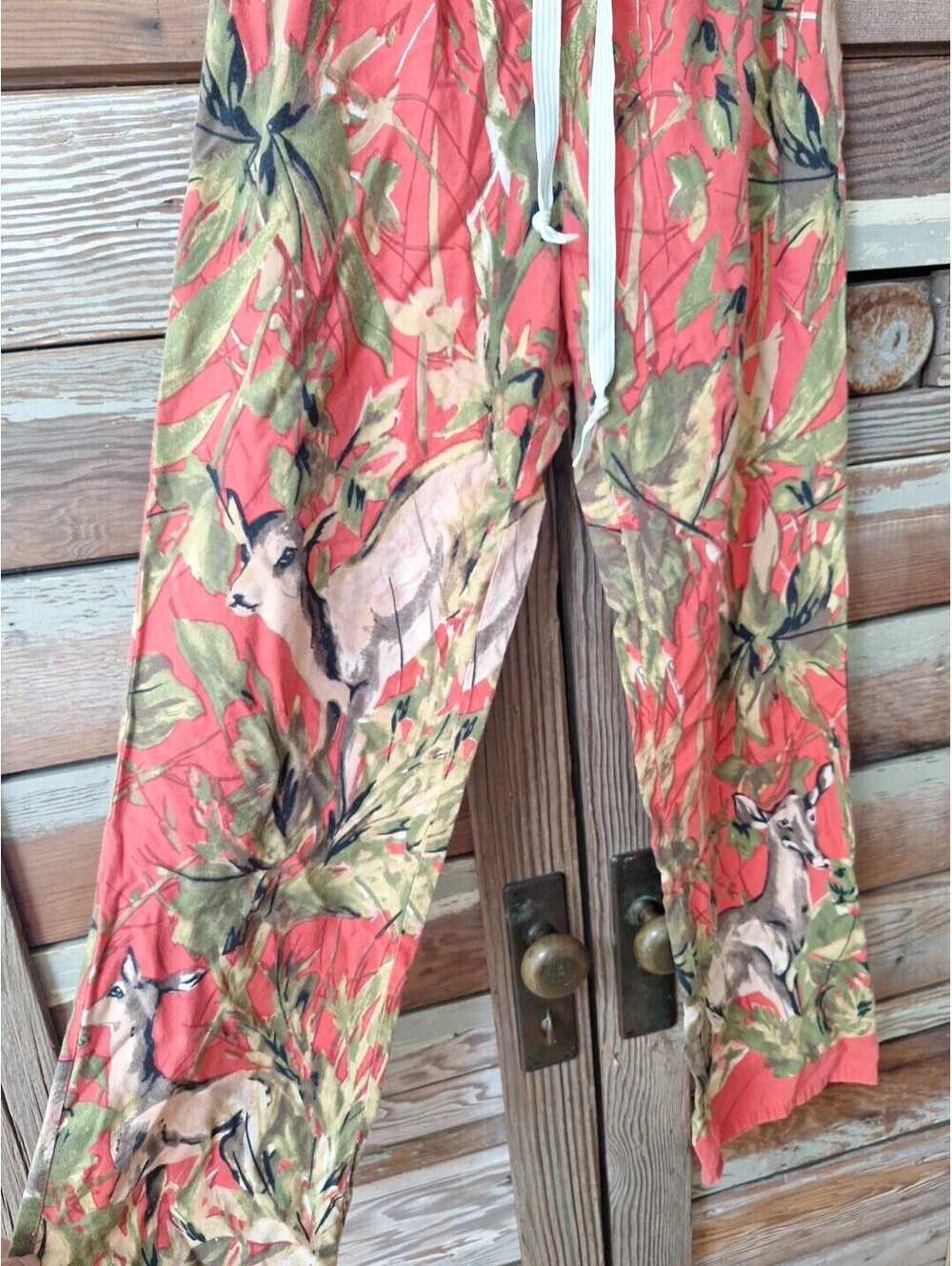 Anthropologie, sold out! , Great cond., Deer Flannel Pajama Bottom XS Cotton Red